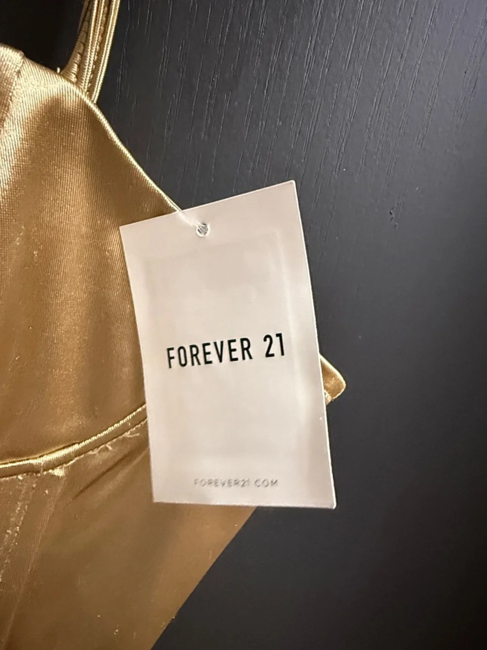 Forever 21 Metallic Gold Spaghetti Strap Bodycon Dress - Picture 3 of 4